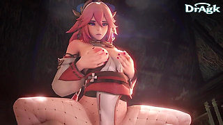 Yae Miko Genshin Impact Animation Compilation 3D Hentai Sex