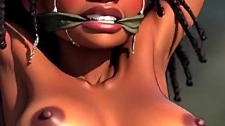 Ebony African Woman in Bondage - Hairy Pussy Desperate & Weeping