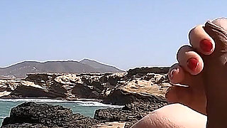 Nasty Girl Gave Me Stunning Handjob at a Nude Beach with a Huge Cumshot