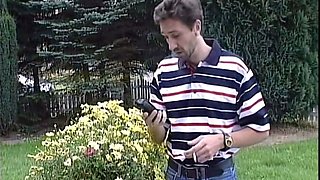Milf doing blowjob outdoors