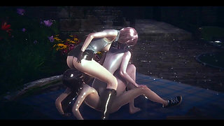 Nier Automata Hentai - 2b Sex Under the Rain - Japanese Asian Manga Anime Film Game Porn