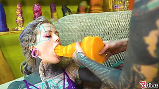 2 Heavy Tattoo Girls Get Their Asss Fucked By A Big Dick