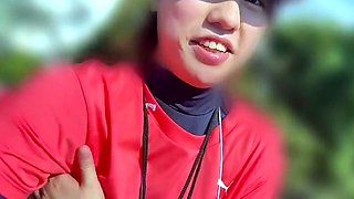 Asian honeys outdoor handjob