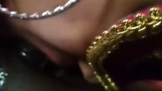 Masked Ebony Amateur Gives Blowjob and Swallows