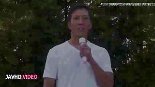 Stunning Japanese Brunette Sara Saijo Wild Outdoor Group Fuck & Big Cock Cumshot