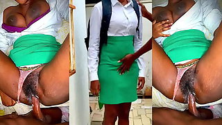 18-year-old Schoolgirl in Uniform: Visits Boyfriend During Class & Gets a Creampie (Full Video)