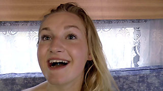 Lovely teen gets screwed in the van