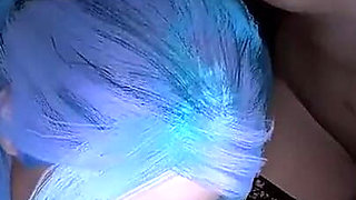 Two girls with brightly colored hair double blowjob : 3D Porn