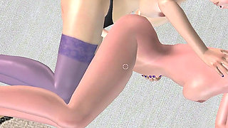 Animated 3D Lesbian Porn - Mature Woman with Strap‑on Fucking Teen Girl’s Pussy and Ass in Spoon Position