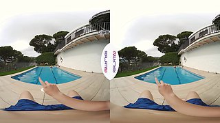 Hot Fuck by the Pool - Big Tits Amateur Blowjob and Sex