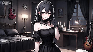 Goth Girl Fan Fucks Rockstar Backstage - Hentai 1