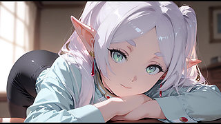 Frieren Came to Her Boss to Ask for a Raise, Frieren Has Sex with Her Boss, Frieren Hentai Cosplay