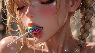 Lollipop licking compilation, 3d anime