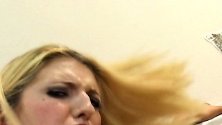 Blonde Bombshell Takes Center Stage in Steamy Solo Session