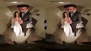 Wedding Day Threesome: Blowjob, Doggy  Cowgirl VR Porn