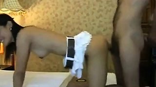 Filipina coed doggy fucked on webcam