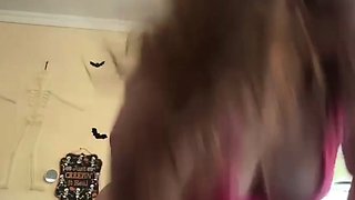 Amateur webcam voyeur BBW blowjob and facial