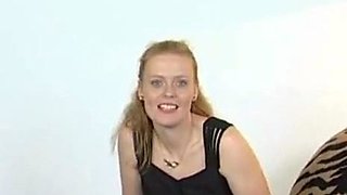 Redhead Adult Star Uses Dildo and Sucks Cock