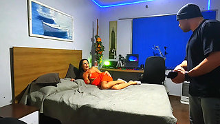 On the Counter, She Bends Over and Gives Herself Completely