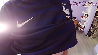 I Met a Horny France Football Supporter with Big Natural Tits and Pro Cocksucker Mouth