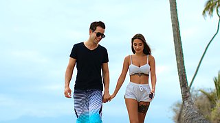 Alberto Blanco and Christian Clay pound Liya Silver's big naturals in a steamy threesome by the pool