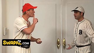 Their horny, young stepdaughters don't want to have fun baseball! they want a 4 way