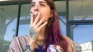 Sexy amateur redhead teen double dildo action