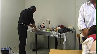 Feel the thrill of kinky play with a tied brunette beauty