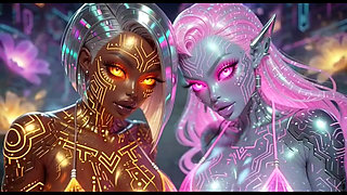 Beautiful Aliens Kiss on Nice Music, Ai Animation