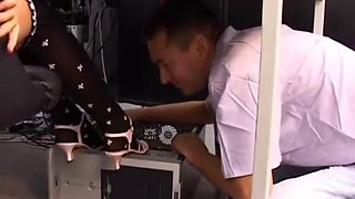 German secretary: Fetish, Public  Foot Worship Porn