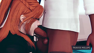 Office Seduction with Busty Redhead Secretary After Hours Punishment