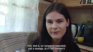 A Friend Came to Drink Coffee but She Received a Portion of Cum in Her Mouth!!!