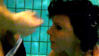 Brunette does kinky blowjob in euro wife hardcore video