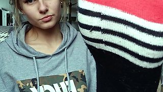 Blond ripping her hose foot fetish and anal sex