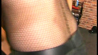 Tied up blonde chick gets her pussy fisted