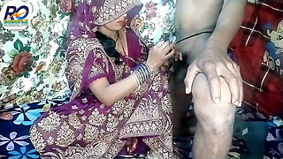 Newly wedded beautiful Bhabhi becomes bride by wearing a new saree I convinced Bhabhi to fuck me hard in Hindi Claire Vays