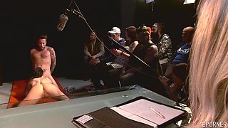 Brunette Vixen in Wild Group Big-Titted Erotic Frenzy