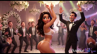 3D Bride Gets Naked on All Fours at Wedding Reception