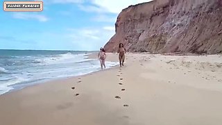 Lorrany & Eliane: Beach Stranger's Wild Threesome, Leaves Us Crazed