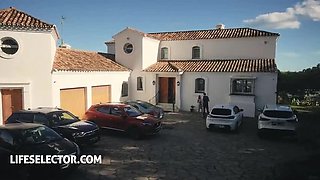 Double Blowjob with Hot Bridesmaid Alexis Crystal and Wedding Guest Eva Generosi - Threesome Fucking