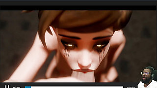 Bald Ass Pussy Ashe Gets Anal Fucked, Thicc Fat Ass Vyse Is Fucked From Behind, Mascara Tracer Sucks Cock