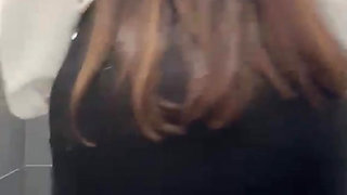 Mexican big ass latina secretary in skirt takes off all her clothes and shows her whole ass open in front of the camera