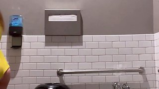 PussyRanger Public Bathroom Dildo Play