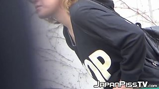 Real Japanese amateurs filmed pissing all over the city