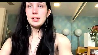 Cute curly brunette solo webcam masturbation