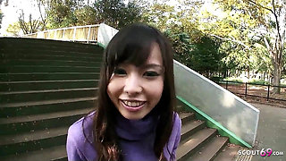 Japan skinny teen gives uncensored final blowjob on first date