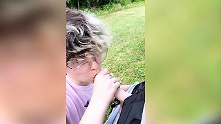 Amateur milf car outdoor handjob