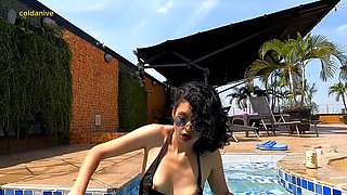 Latina MILF Pool Pegging Rimjob and Cumshot Fun