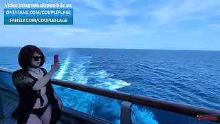 Public Toilet Blowjob on Boat - Italian MILF Deep Throat and Cum in Mouth