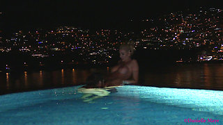 Couple Go for Late Skinny Dip Fondle